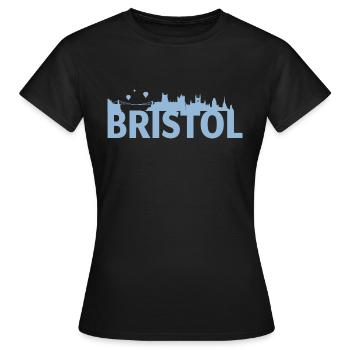 Bristol Angleterre capitale Skyline UK - T-shirt Femme - noir - Devant - AI Model Female 172 dark (172cm)