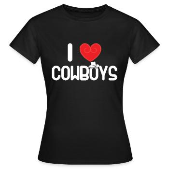 I Love Cowboys I Heart Cowboys - T-shirt Femme - noir - Devant - AI Model Female 172 dark (172cm)