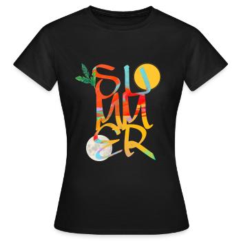 summer - Women's T-Shirt - black - Front - AI Model Female 172 dark (172cm)