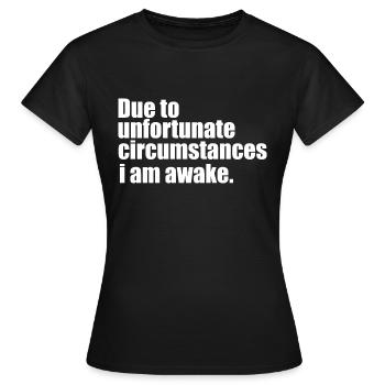 Réveillez-vous citation drôle - T-shirt Femme - noir - Devant - AI Model Female 172 dark (172cm)