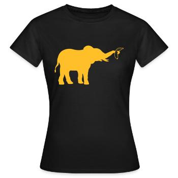 Banane Elephant Silhouette Fruit - T-shirt Femme - noir - Devant - AI Model Female 172 dark (172cm)