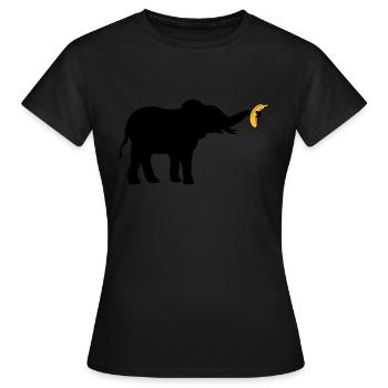 Grande silhouette d’éléphant banane - T-shirt Femme - noir - Devant - AI Model Female 172 dark (172cm)