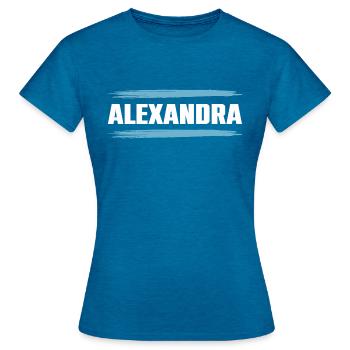 Alexandra - T-shirt Femme - bleu saphir antique chiné - Devant - AI Model Female 172 dark (172cm)