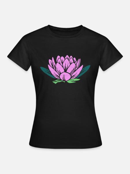 Lotusblume - Frauen T-Shirt - Schwarz
