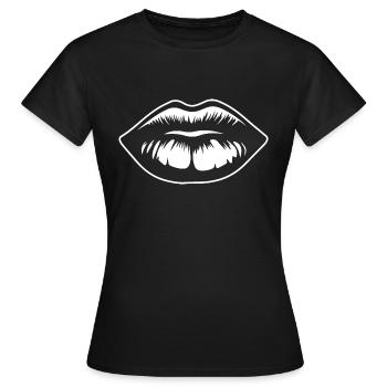 Lèvres, bouche, baisers lèvres - T-shirt Femme - noir - Devant - AI Model Female 172 dark (172cm)