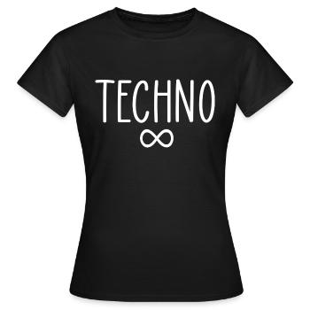 Techno pour toujours - T-shirt Femme - noir - Devant - AI Model Female 172 dark (172cm)
