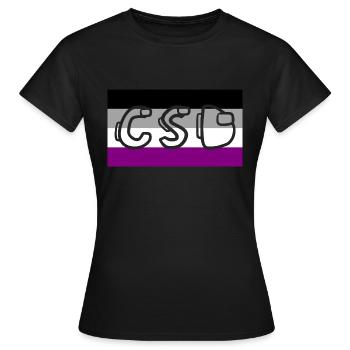 Fierté asexuée CSD - T-shirt Femme - noir - Devant - AI Model Female 172 dark (172cm)