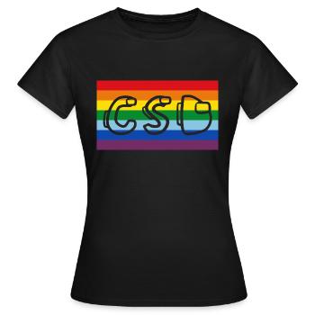 Rainbow Banner CSD - T-shirt Femme - noir - Devant - AI Model Female 172 dark (172cm)
