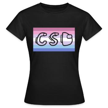 Fierté bigenre CSD - T-shirt Femme - noir - Devant - AI Model Female 172 dark (172cm)