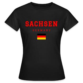 Saxe, Allemagne - T-shirt Femme - noir - Devant - AI Model Female 172 dark (172cm)