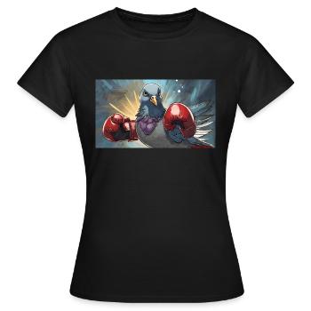 Jeu de mots expression ambiguë Taubenschlag pigeonnier - T-shirt Femme - noir - Devant - AI Model Female 172 dark (172cm)