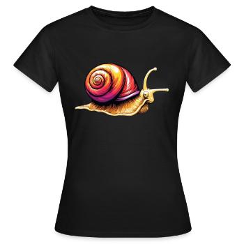 Schnecke Weinbergschnecke - Frauen T-Shirt - Schwarz - Vorne - AI Model Female 172 dark (172cm)