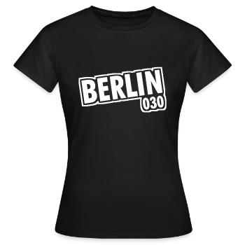 Berlin - 030 - Capitale - Allemagne - Indicatif régional - T-shirt Femme - noir - Devant - AI Model Female 172 dark (172cm)