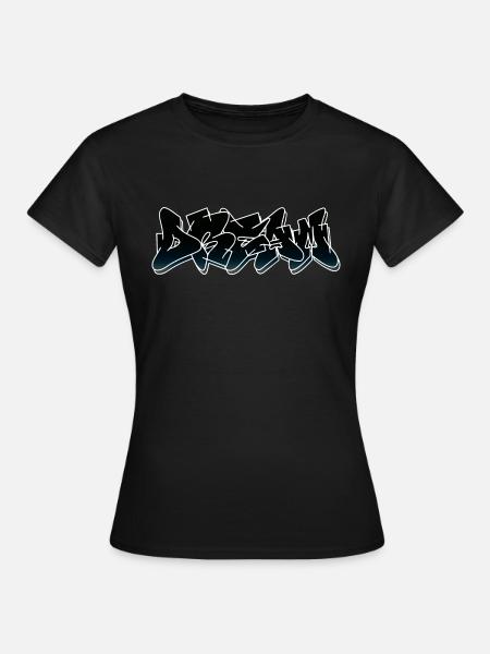 Traum-Graffiti-Stil in schwarzer Farbe - Frauen T-Shirt - Schwarz
