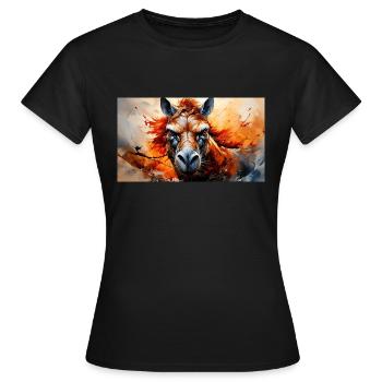 Animaux mignons - cheval - T-shirt Femme - noir - Devant - AI Model Female 172 dark (172cm)