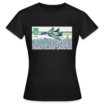 Der Geist von Kiew - Frauen T-Shirt - Schwarz - Vorne - AI Model Female 172 dark (172cm)