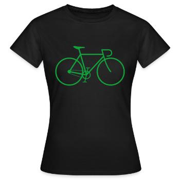 Vélo fixie vert - T-shirt Femme - noir - Devant - AI Model Female 172 dark (172cm)