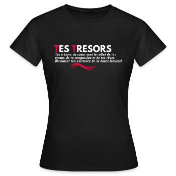 IHRE SCHÄTZE. Zitat - Frauen T-Shirt - Schwarz - Vorne - AI Model Female 172 dark (172cm)