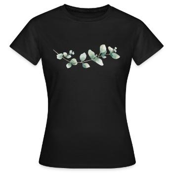 Eukalyptus - Frauen T-Shirt - Schwarz - Vorne - AI Model Female 172 dark (172cm)