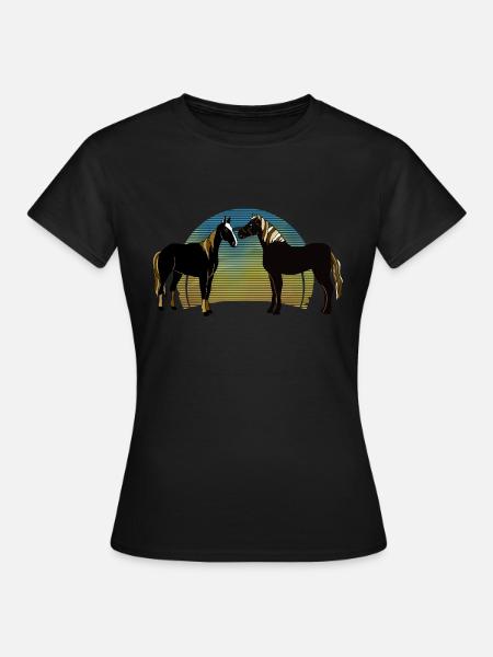 Pferde - Frauen T-Shirt - Schwarz