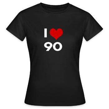 I love 90 - T-shirt Femme - noir - Devant - AI Model Female 172 dark (172cm)