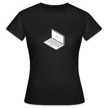 Laptop - Frauen T-Shirt - Schwarz - Vorne - AI Model Female 172 dark (172cm)