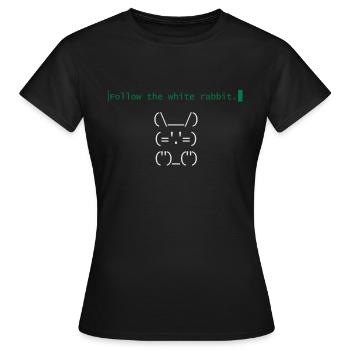 Matrix follow the white rabbit - Women's T-Shirt - black - Front - AI Model Female 172 dark (172cm)