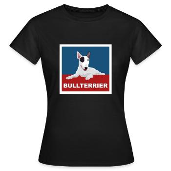 Bull Terrier, chien, dessin, chien de combat - T-shirt Femme - noir - Devant - AI Model Female 172 dark (172cm)