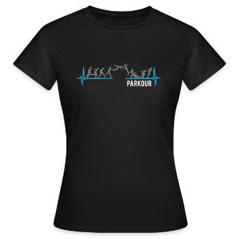Battement de coeur freerunning de Parkour - T-shirt Femme - noir - Devant - AI Model Female 172 dark (172cm)