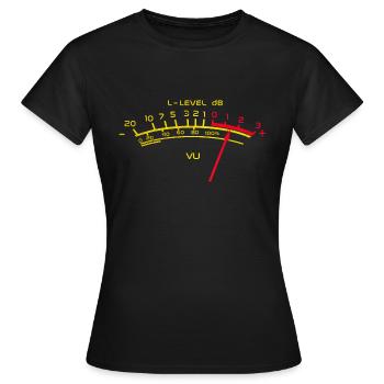 Pegel dB - Frauen T-Shirt - Schwarz - Vorne - AI Model Female 172 dark (172cm)