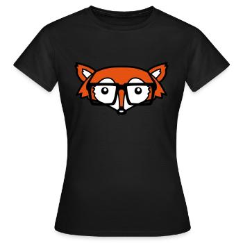 Geek fox head - Women's T-Shirt - black - Front - AI Model Female 172 dark (172cm)