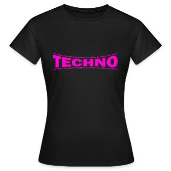 LOVE TECHNO GESCHENK goa pbm bpm - Frauen T-Shirt - Schwarz - Vorne - AI Model Female 172 dark (172cm)