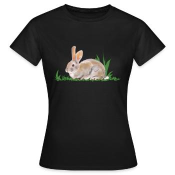 Rabbit, rabbit, spring - Women's T-Shirt - black - Front - AI Model Female 172 dark (172cm)