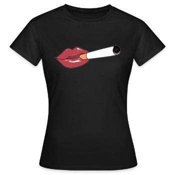 Raucher, Zigarette - Frauen T-Shirt - Schwarz - Vorne - AI Model Female 172 dark (172cm)