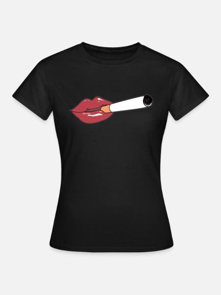 Raucher, Zigarette - Frauen T-Shirt - Schwarz