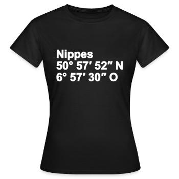 Nippes Geo Coordinates - Women's T-Shirt - black - Front - AI Model Female 172 dark (172cm)