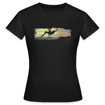 extreme climbing :: Extrem Klettern - Frauen T-Shirt - Schwarz - Vorne - AI Model Female 172 dark (172cm)