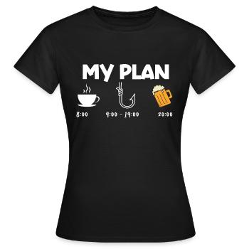 Mon plan pêche - T-shirt Femme - noir - Devant - AI Model Female 172 dark (172cm)