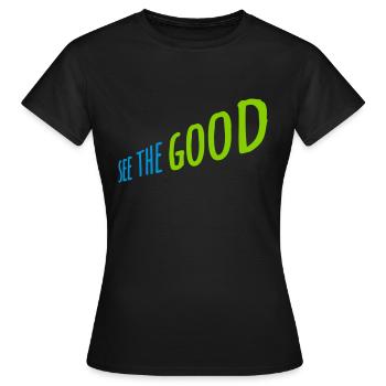 voir la bonne citation - T-shirt Femme - noir - Devant - AI Model Female 172 dark (172cm)