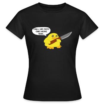 Caneton avec un couteau - T-shirt Femme - noir - Devant - AI Model Female 172 dark (172cm)