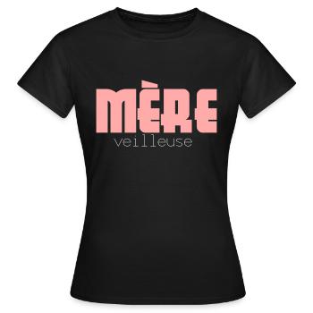mère veilleuse - T-shirt Femme - noir - Devant - AI Model Female 172 dark (172cm)