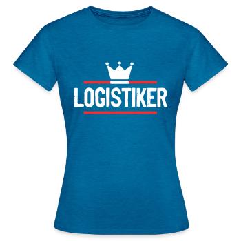 Logistiker Beruf - Frauen T-Shirt - Antikblaues Saphir meliert - Vorne - AI Model Female 172 dark (172cm)
