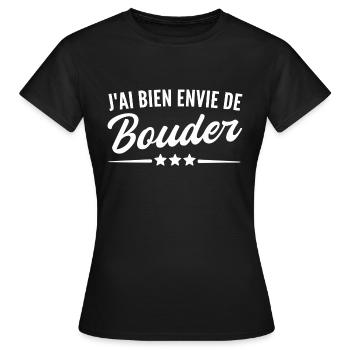 j ai bien envie de bouder - T-shirt Femme - noir - Devant - AI Model Female 172 dark (172cm)