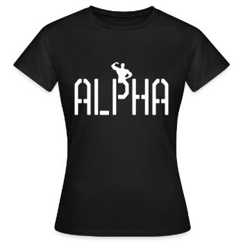Alpha strong - Women's T-Shirt - black - Front - AI Model Female 172 dark (172cm)