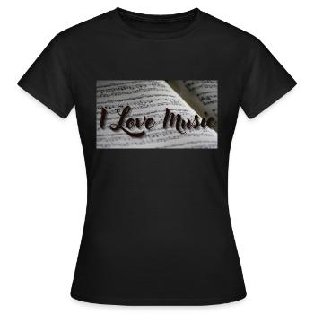 J’aime la musique 2 - T-shirt Femme - noir - Devant - AI Model Female 172 dark (172cm)