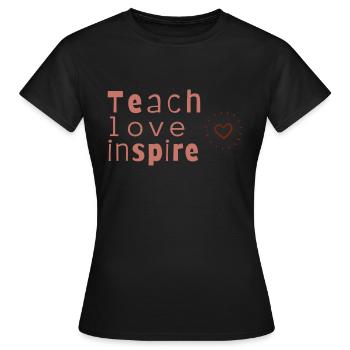 Enseigner l’amour inspirer - T-shirt Femme - noir - Devant - AI Model Female 172 dark (172cm)
