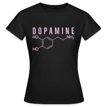 Molécule de dopamine - T-shirt Femme - noir - Devant - AI Model Female 172 dark (172cm)