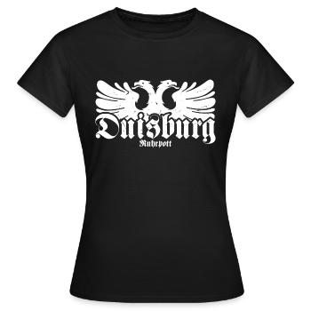 Duisburg Stadt Industrie Kohle Ruhrpott - Frauen T-Shirt - Schwarz - Vorne - AI Model Female 172 dark (172cm)