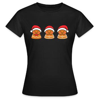 Bonhomme pain d'épice - T-shirt Femme - noir - Devant - AI Model Female 172 dark (172cm)