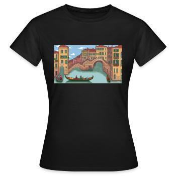 Venice, Italy - Pixel Art - Women's T-Shirt - black - Front - AI Model Female 172 dark (172cm)